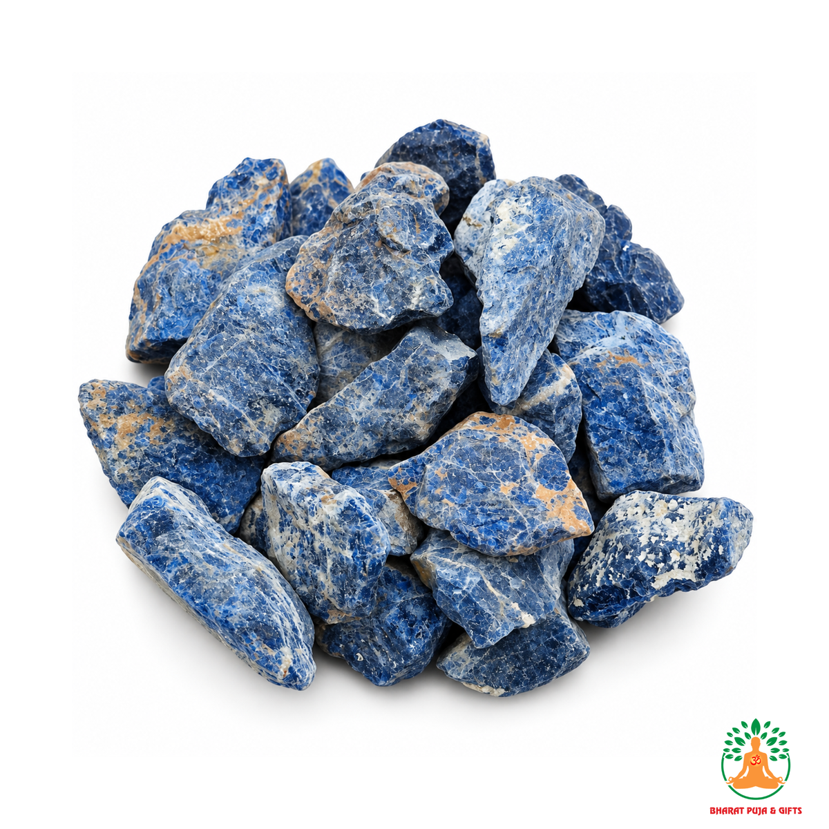 Sodalite Raw Crystals – Natural Rough Unpolished Blue Sodalite Stones | Blue Manifestation Healing and Meditation Crystals