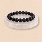 Natural Lava Stone Bracelet | Black Volcanic Stone Bracelet | Grounding & Strength Jewelry | Meditation Bracelet | Gift for Men & Women