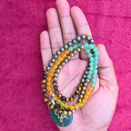 Money Magnet with Zibu Necklace | Natural Gemstone Mala 13 Inch | Prosperity & Abundance Jewelry | Crystal Necklace