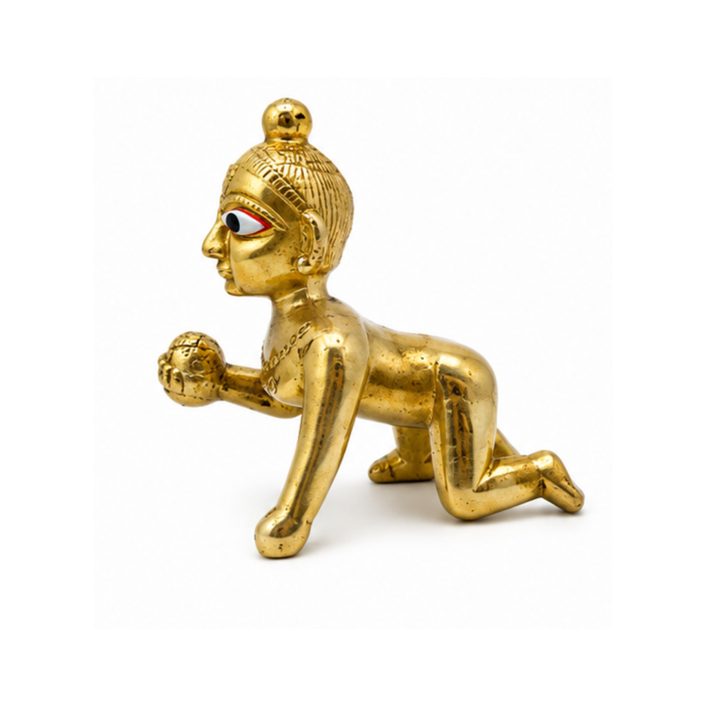 Brass Laddu Gopal Idol | Small Brass Baby Krishna Murti