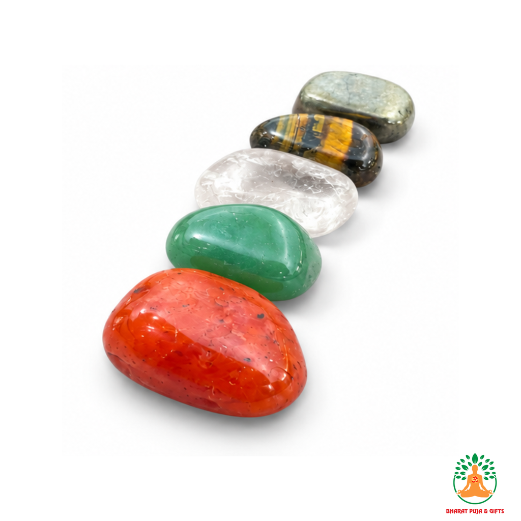 Wealth & Success Tumble Stone Set – 5 Polished Gemstones for Abundance, Confidence, Motivation & Meditation | Tumbled Crystals Set | Spiritual Gift | Manifestation and Meditation Crystals
