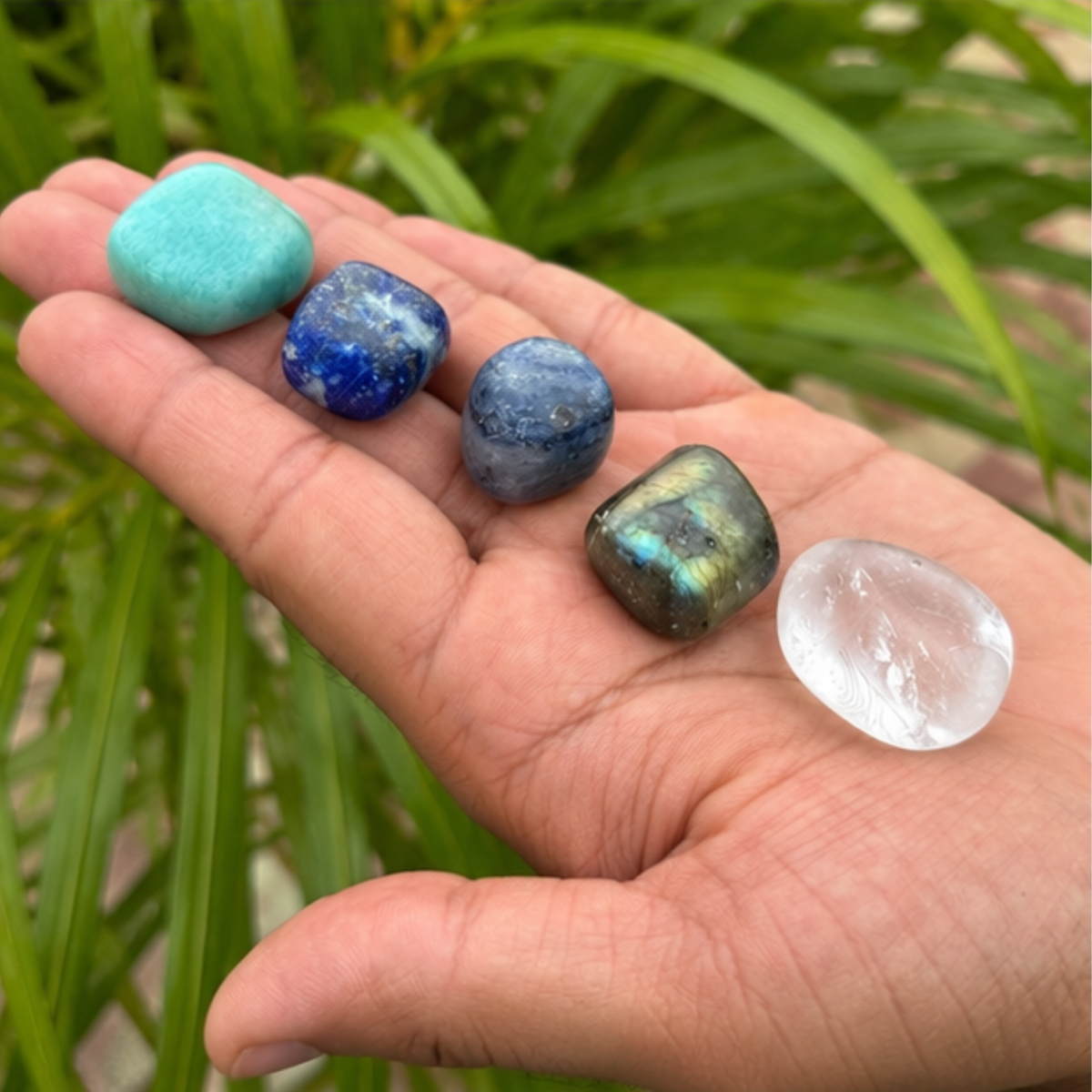 Intuition & Communication Tumble Stone Set – Polished Gemstones | Tumbled Crystals Set | Spiritual Gift | Manifestation and Meditation Crystals