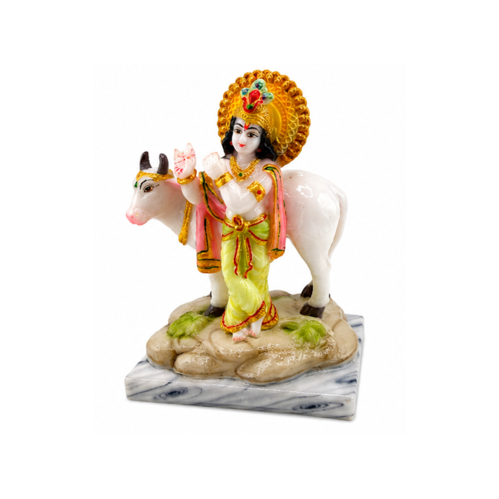 Krishna with Cow | Traditional Lord Krishna Idol