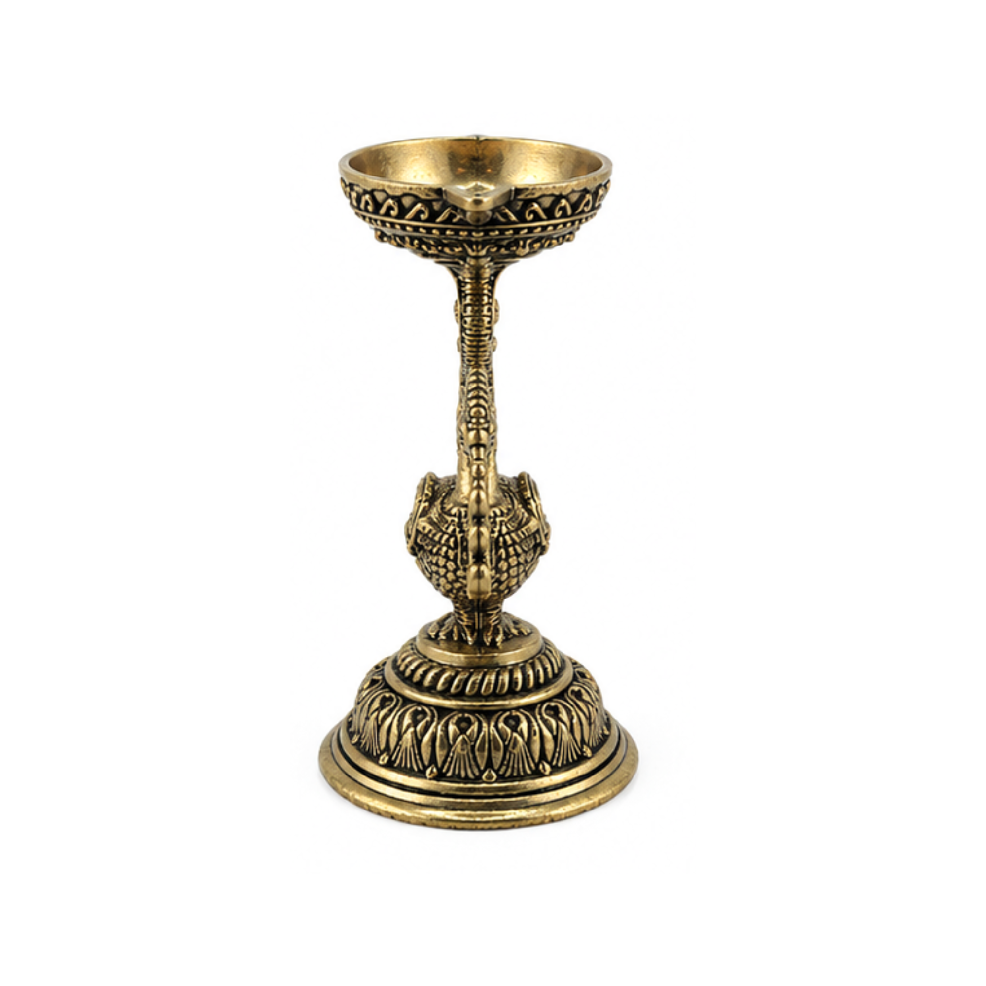 Panchadhatu Peacock Diya | Panchalogam Fancy Oil | Panchaloha Decorative Diwali Diya