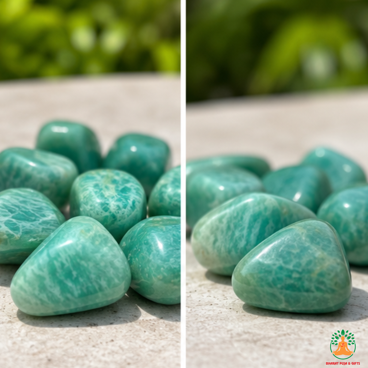 Natural Amazonite Tumble Stones – Polished Green Gemstones | Manifestation Healing and Meditation Crystals