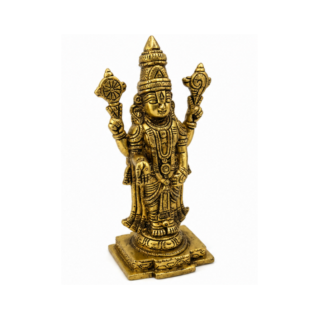 Brass Tirupati Balaji Statue | Brass Standing Vishnu Murti | Brass Balaji Idol
