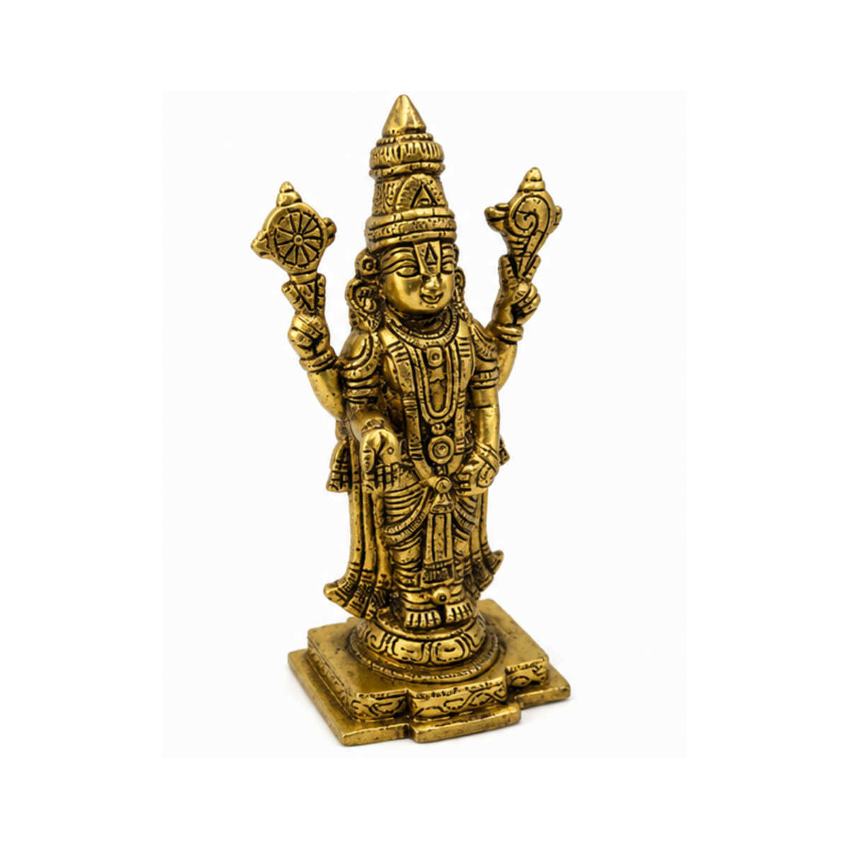 Brass Tirupati Balaji Statue | Brass Standing Vishnu Murti | Brass Balaji Idol