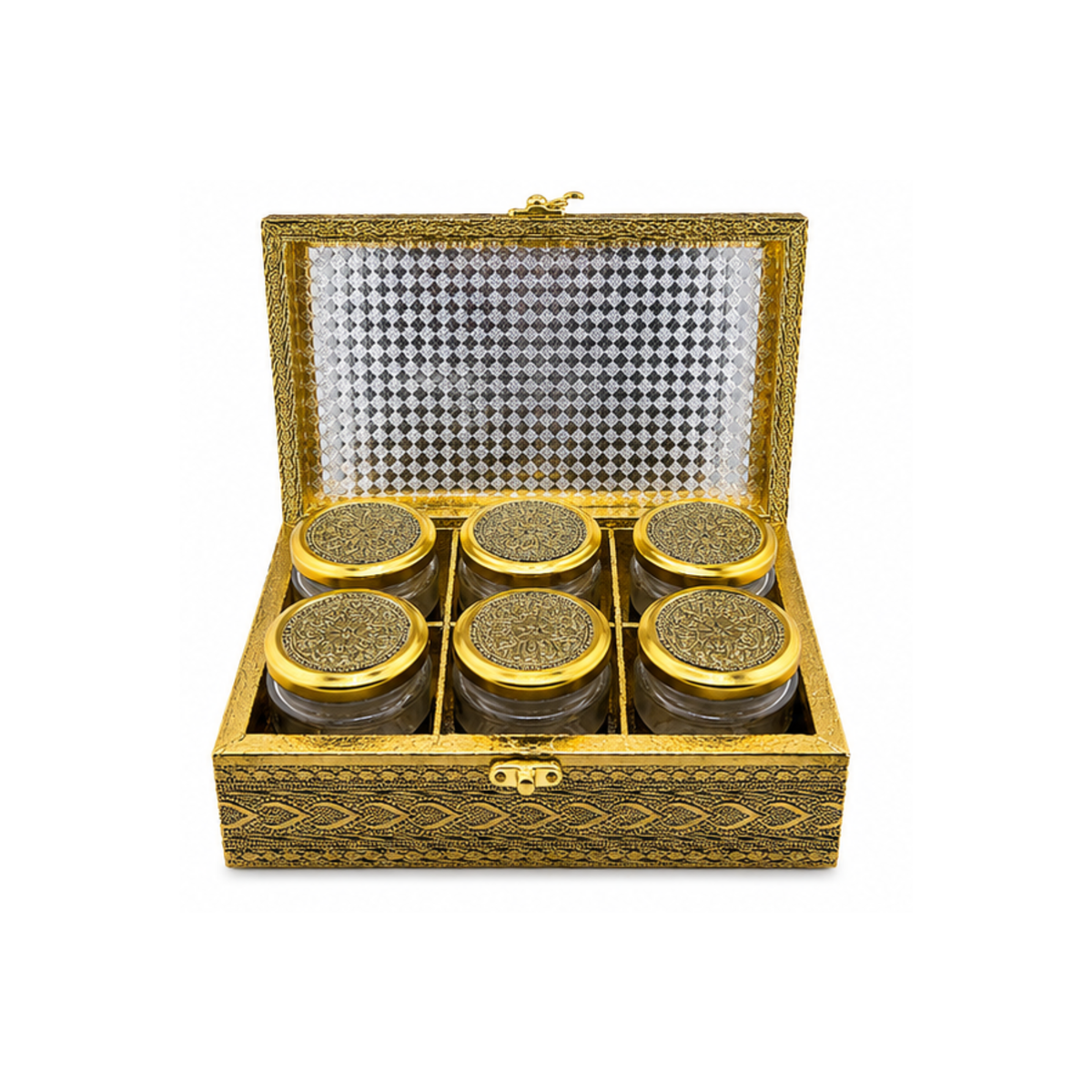 Royal Antique Gold 6-Jar Dry Fruit Gift Box