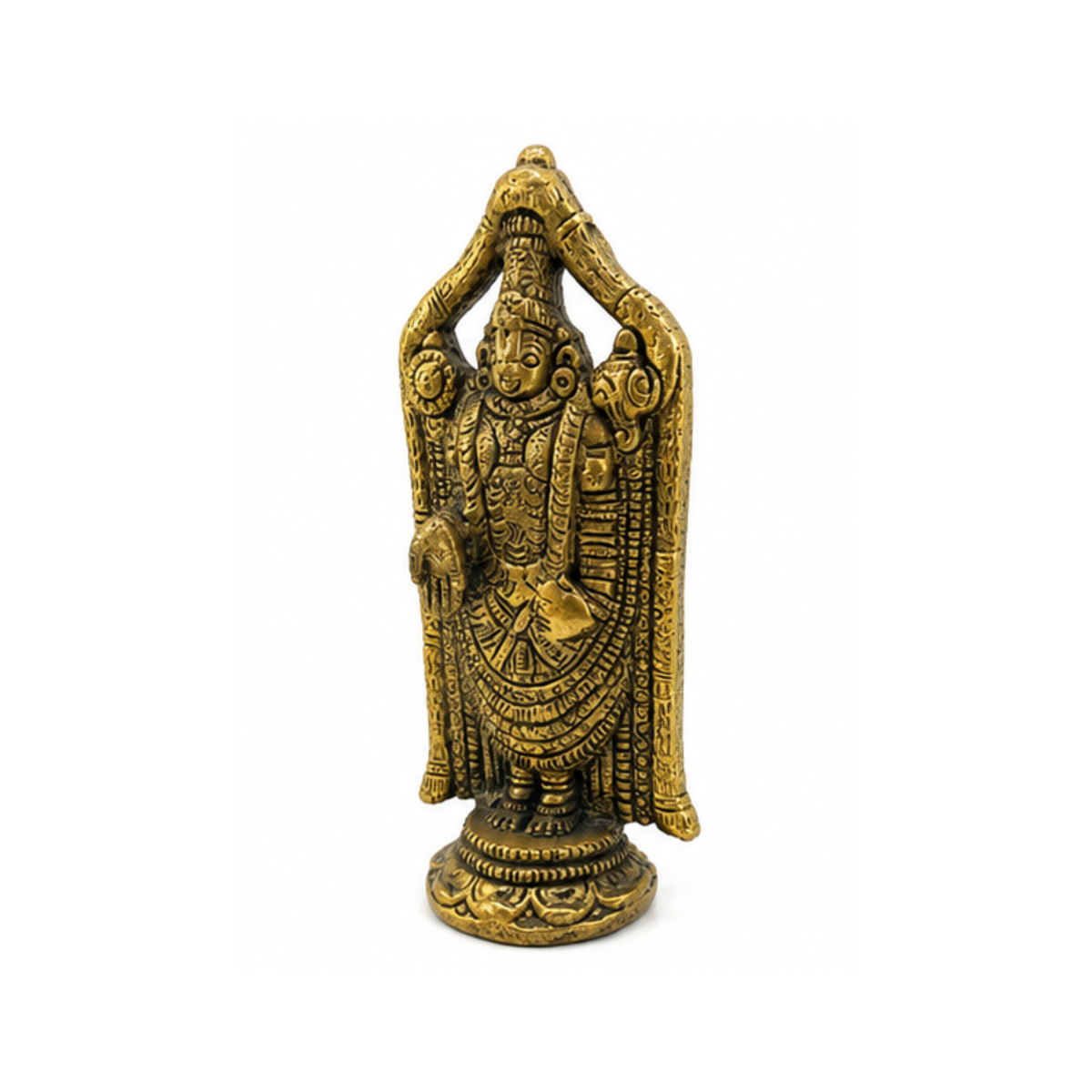 Brass Balaji Idol with Ornate Prabhavali | Brass Lord Vishnu Murti | Lord Venkateswara Statue