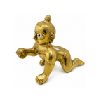Brass Laddu Gopal Statue | Baby Krishna Idol | Bal Gopal Krishna Murti Multiple Sizes