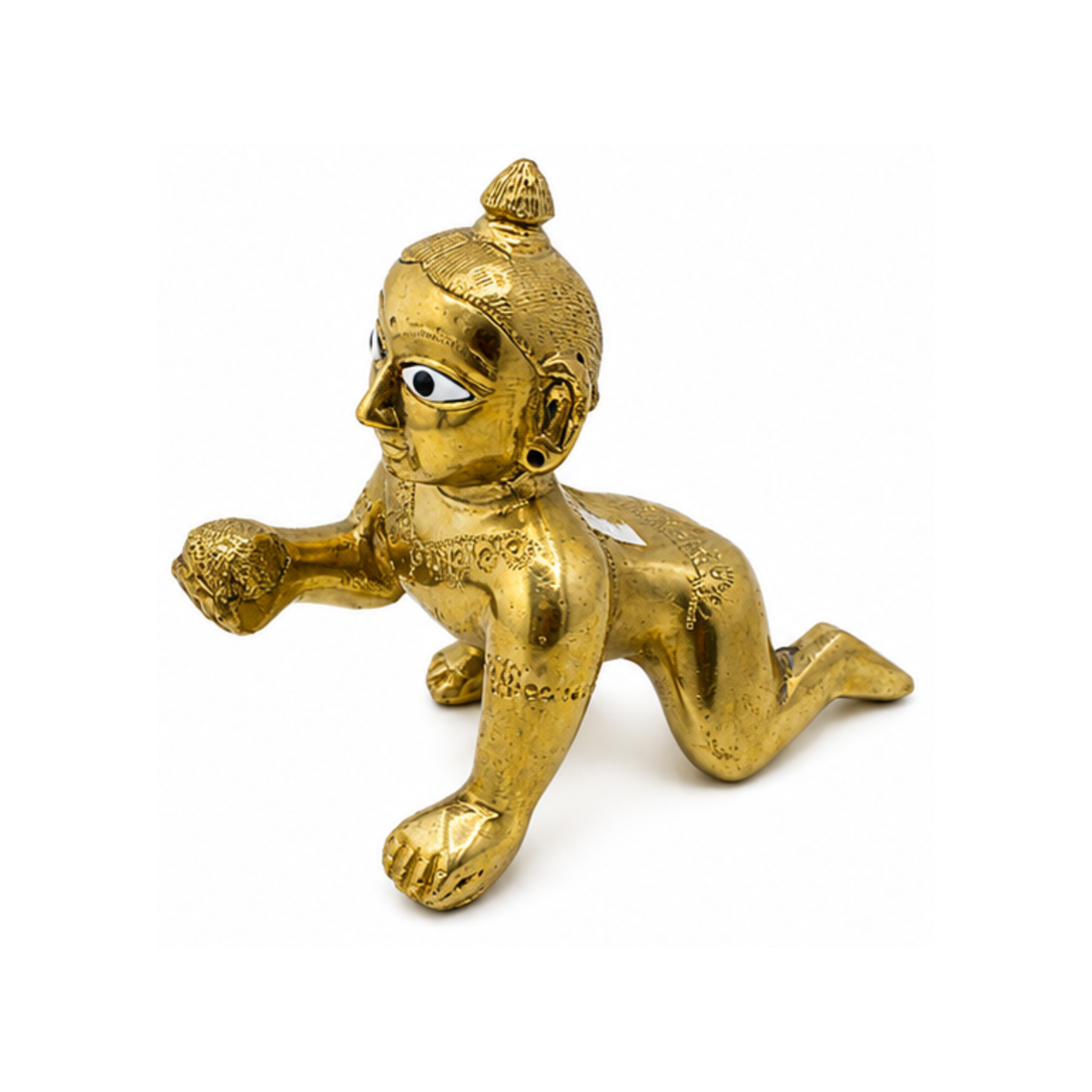 Brass Laddu Gopal Statue | Baby Krishna Idol | Bal Gopal Krishna Murti Multiple Sizes