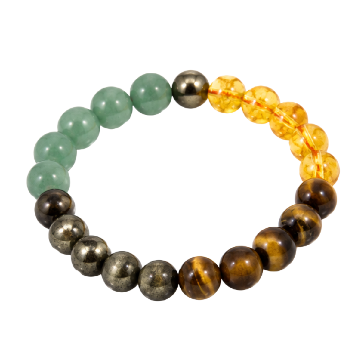 Money Magnet Bracelet | Green Aventurine Citrine Pyrite Tiger Eye Bracelet | Prosperity & Abundance Jewelry | Crystal Bracelet | Spiritual Gift