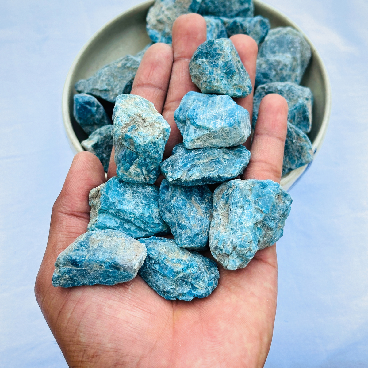 Lepoidolite Raw Crystals – Natural Rough Unpolished Blue Lepidolite Stones | Blue Manifestation Healing and Meditation Crystals