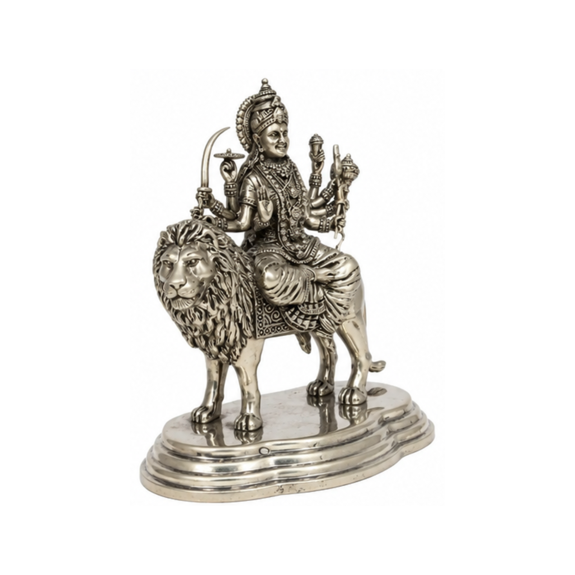 Silver Durga Devi Idol | Silver Durga Ma Statue | Goddess Durga Murti