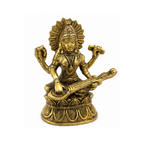 Brass Goddess Saraswati Idol | Maa Saraswati Veena Statue | Saraswati Devi Murti