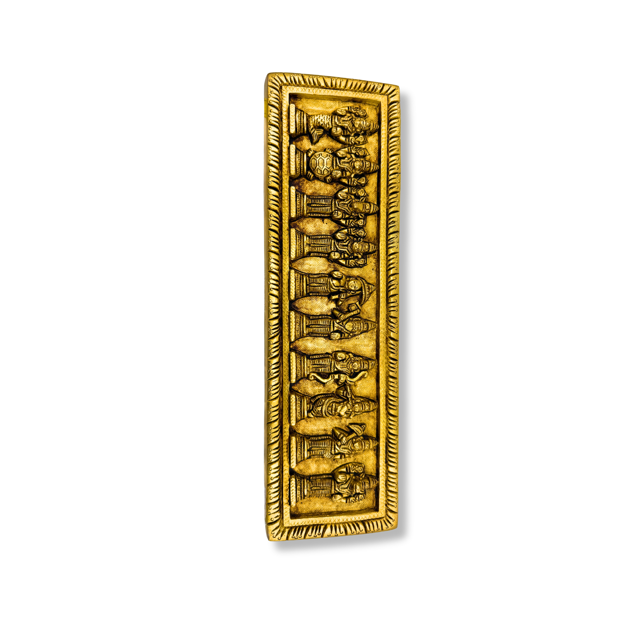 Brass Dashavatara Wall Hanging – The Ten Incarnations of Lord Vishnu | Brass Dashavatar Plaque