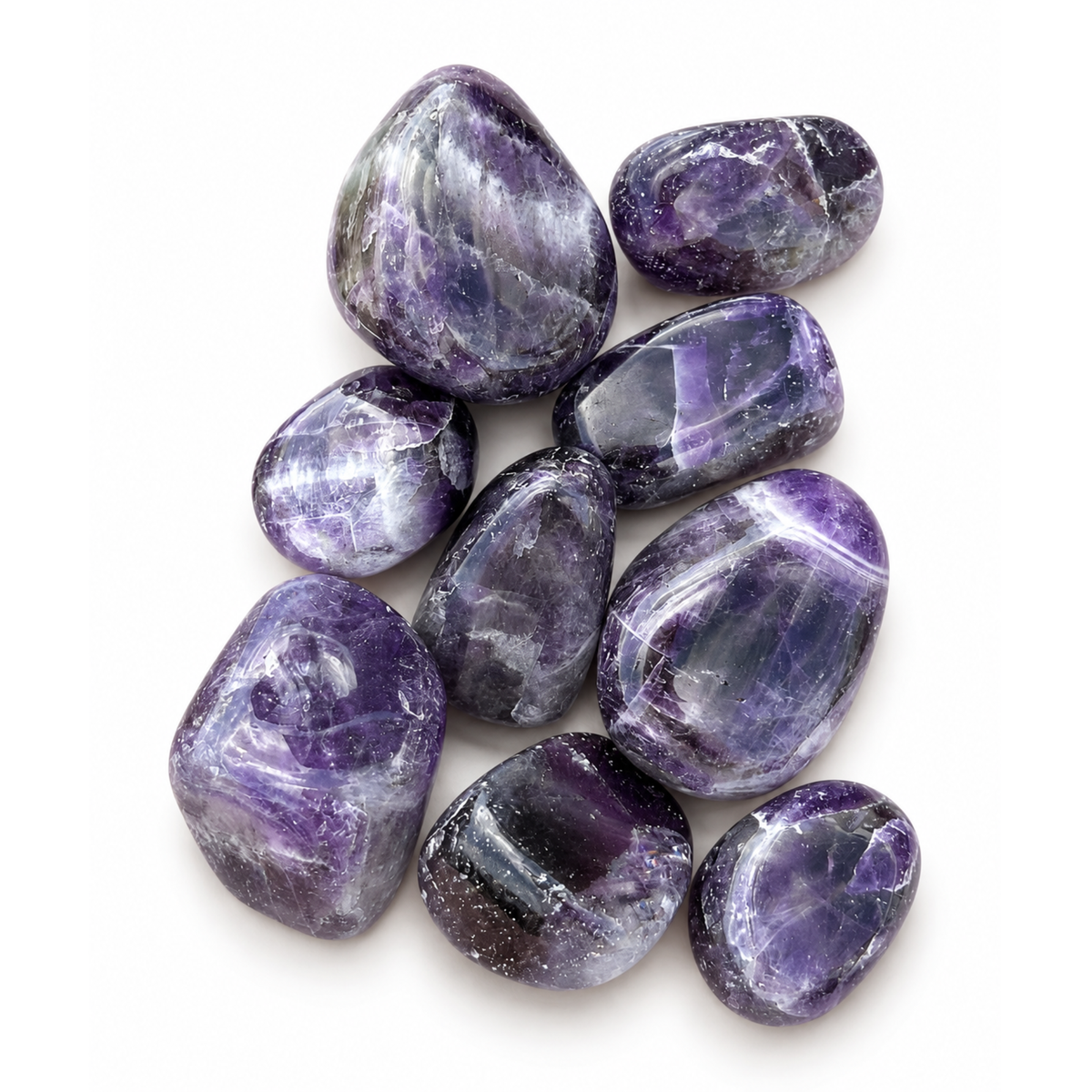 Natural Amethyst Tumble Stones – Polished Purple Gemstones | Manifestation Healing and Meditation Crystals