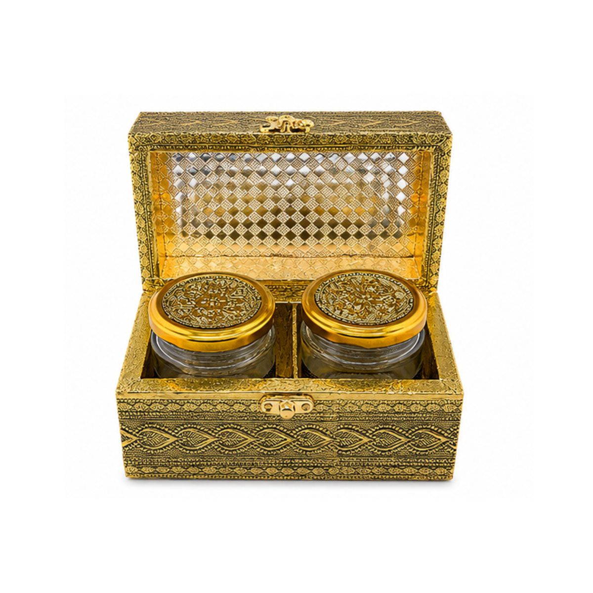Royal Antique Gold 2-Jar Dry Fruit Gift Box
