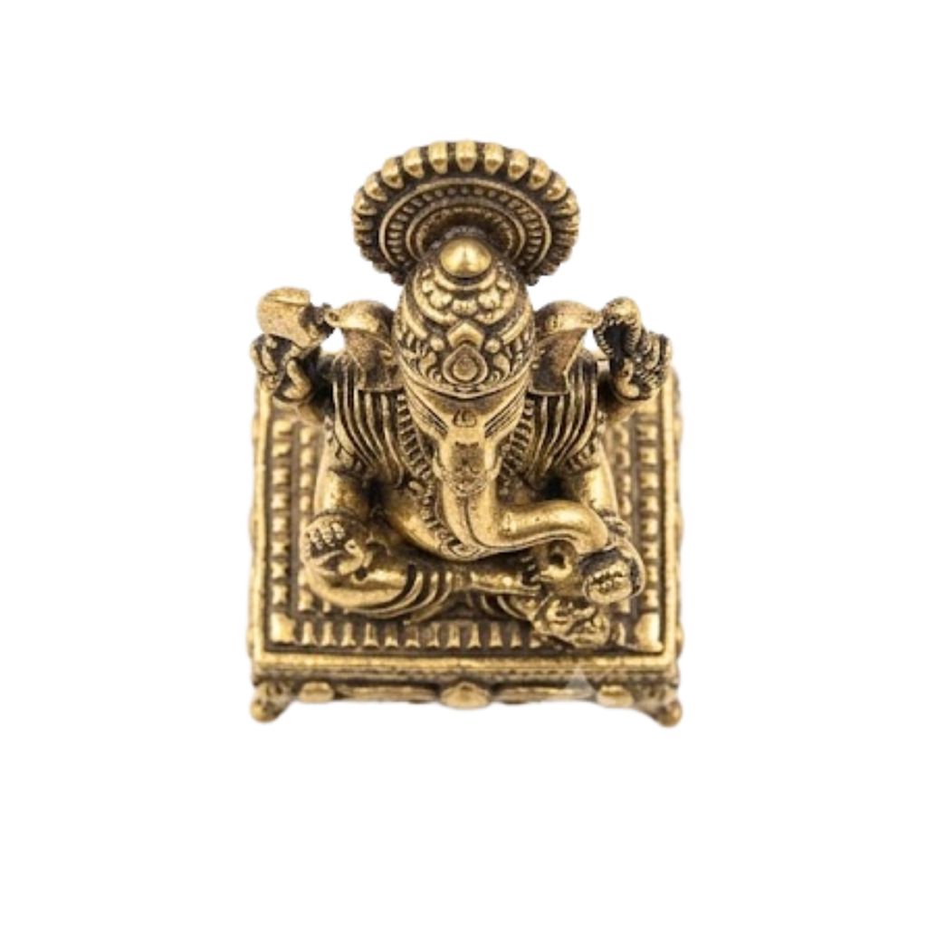 Panchadhatu Ganesha Idol Sitting on Chowki | Panchaloha Ganapati Murti | Panchalogam Ganapati Sitting on Chowki