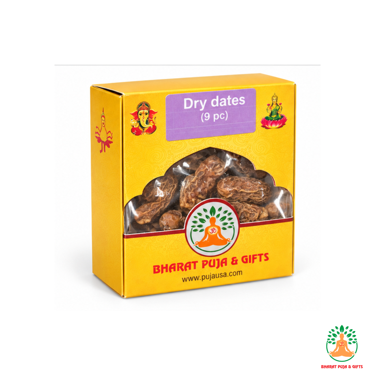 Dry Dates for Puja | Indian Dry Whole Dates | Sukha Khajur for Hindu Puja | Natural Sun-Dried Dates | Pack of 9