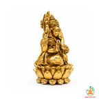 Lord Ganesha Idol on Lotus Base – Antique Gold Tone Hindu Statue2