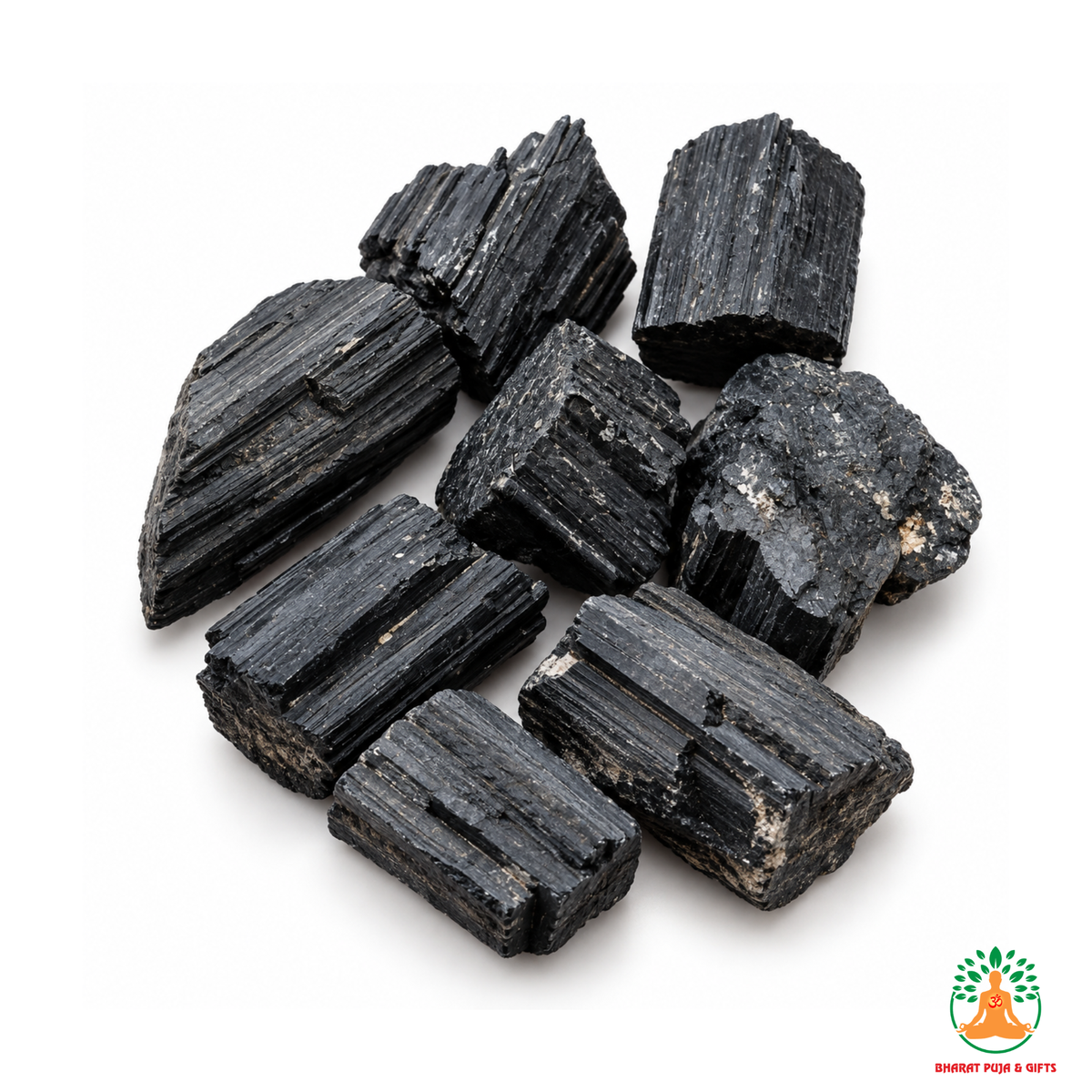 Black Tourmaline Raw Crystals – Natural Rough Unpolished Black Tourmaline Stones | Black Manifestation Healing and Meditation Crystals
