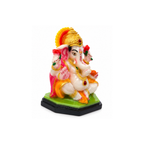 White Ganesha with Red Flowers & Modak | Ganesha Murti | Ganapati Idol