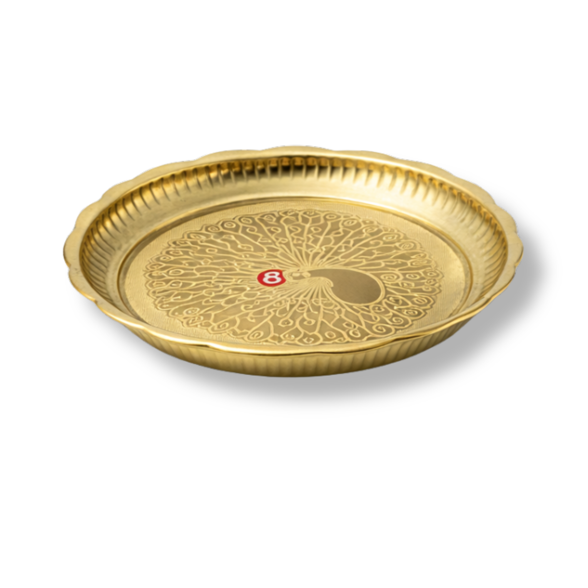 Brass Puja Thali with Peacock Design | Brass Plate | Brass Aarti Thali