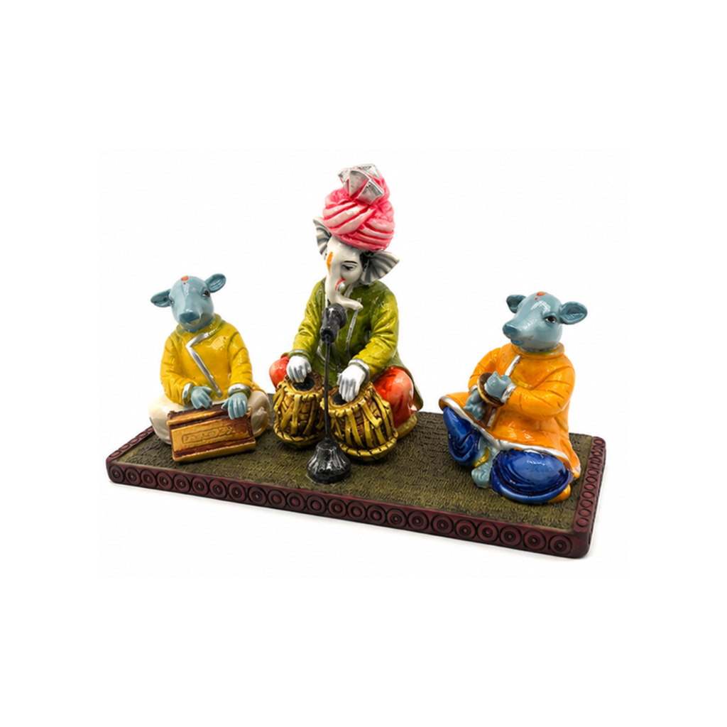 Ganesha Performing Kirtan with 2 Mice | Ganapati with Mushak Music Idol | Traditional Ganesha Home Decor