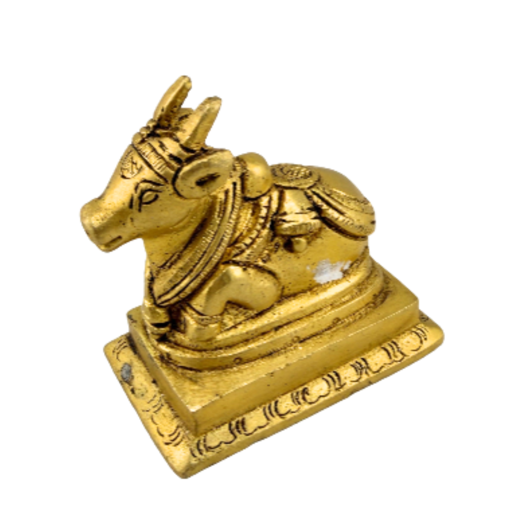 Brass Nandi Bull Idol | Sacred Nandi Bull Statue | Nandi Murti