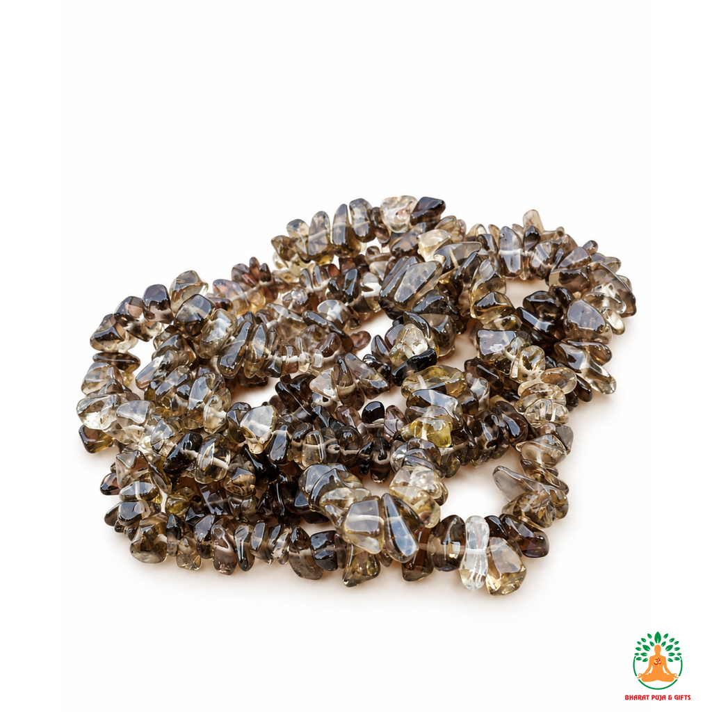 Smoky Quartz Chips Crystal Necklace | Smokey Quartz Beaded Necklace | Gemstone Necklace