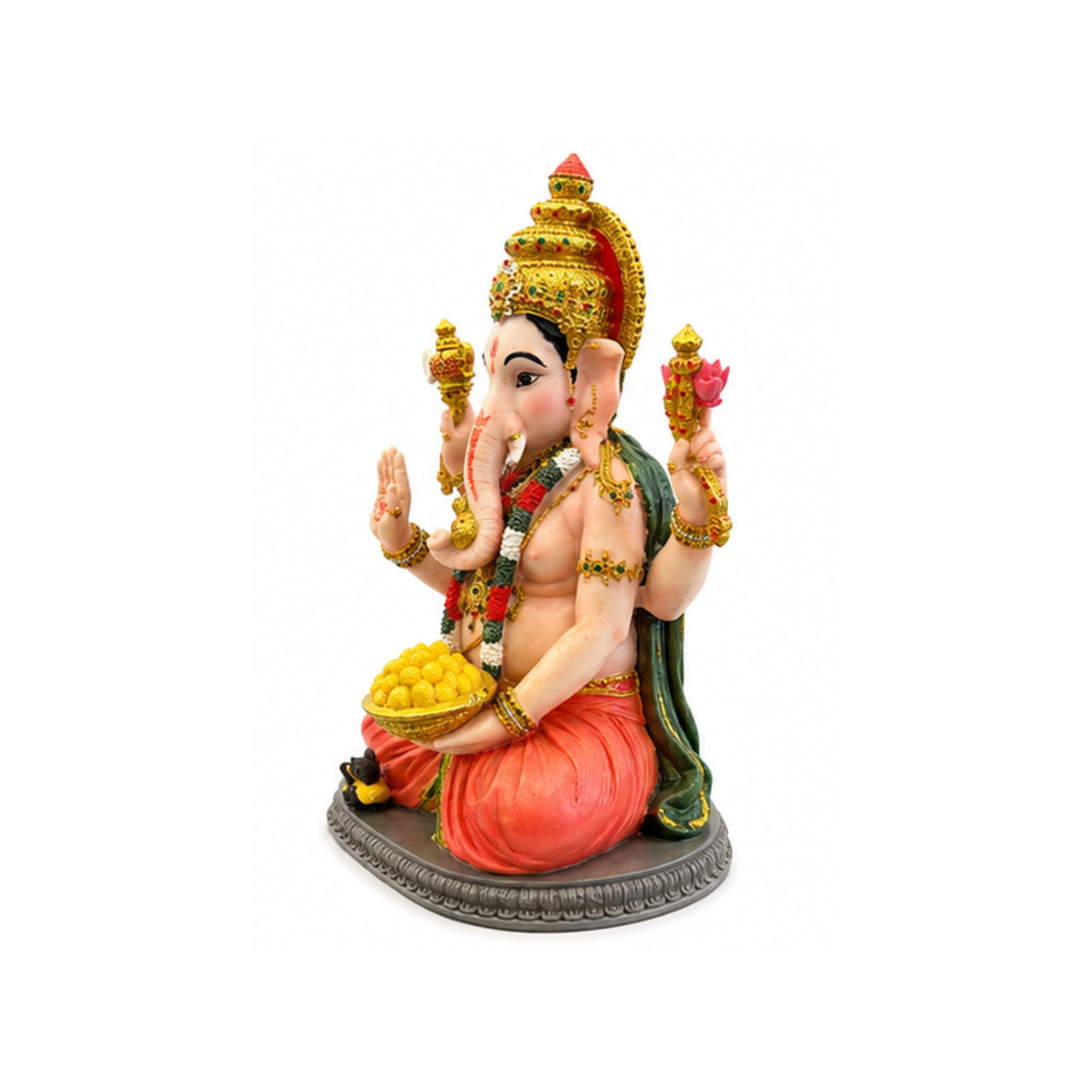 Premium Ganesha Murti | Ganapati Idol | Ganesha with Laddu Statue