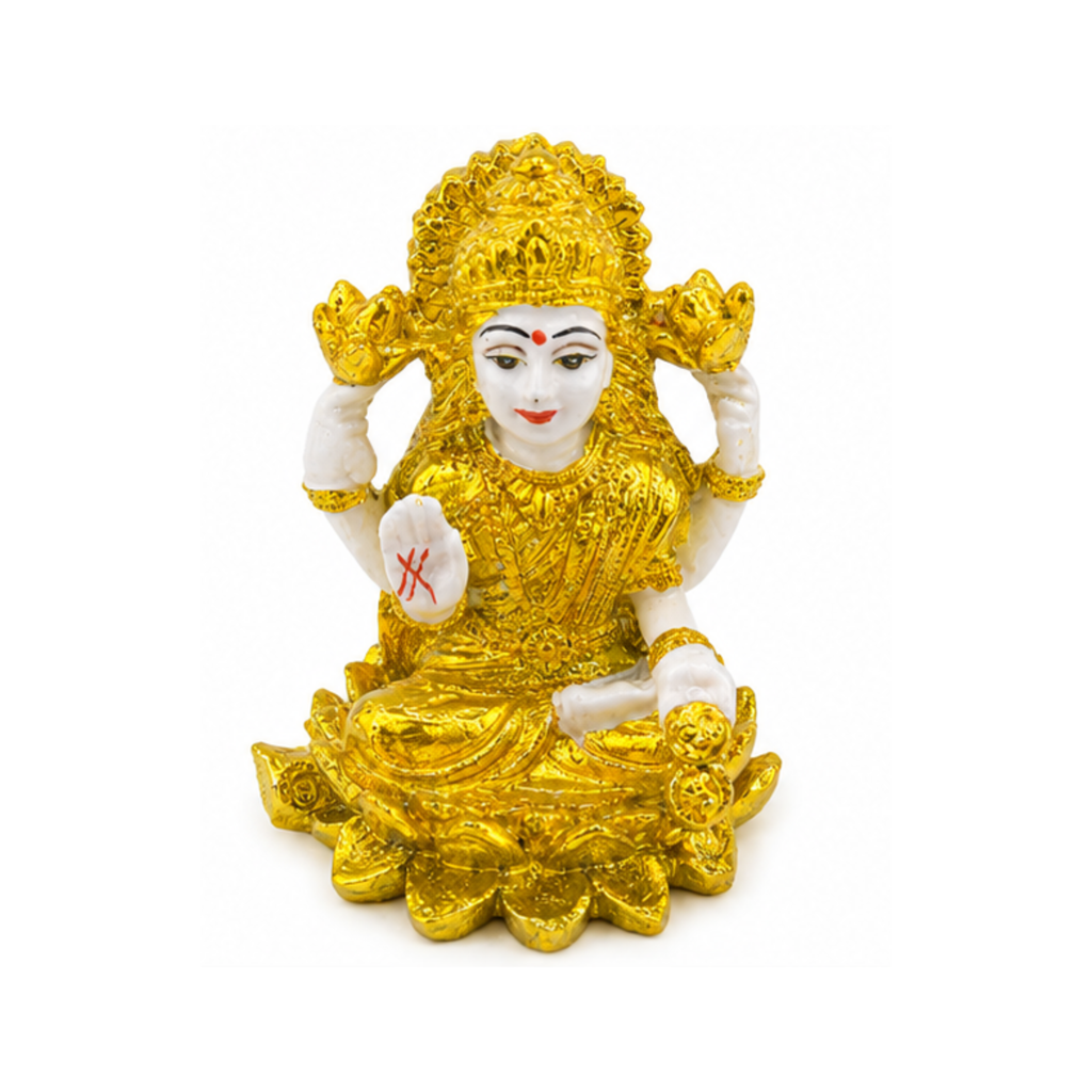 Gold & White Lakshmi Ganesha Set | Diwali Lakshmi Ganesha Set | Laxmi & Ganpati Idols
