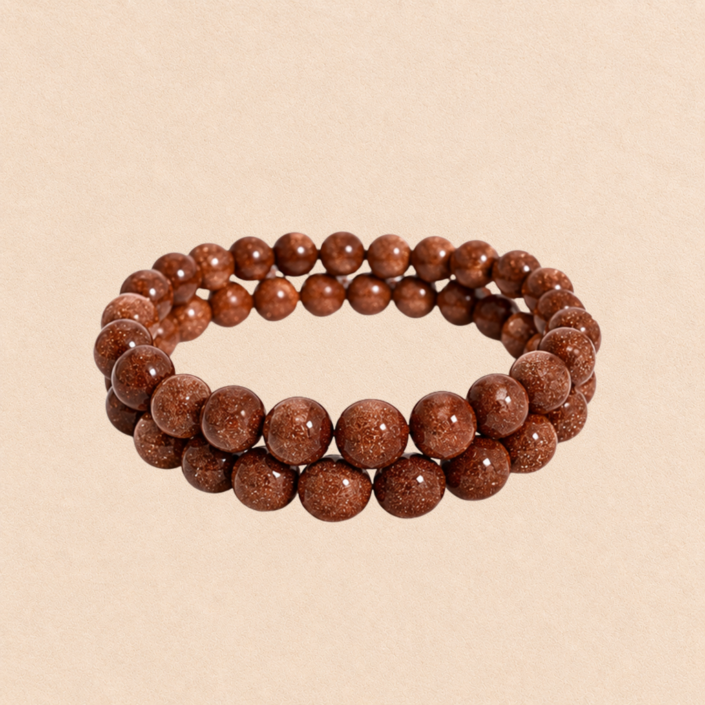 Red Goldstone Bracelet | Sparkling Brown Crystal Bracelet | Confidence & Motivation Jewelry | Positive Energy Bracelet | Spiritual Jewelry