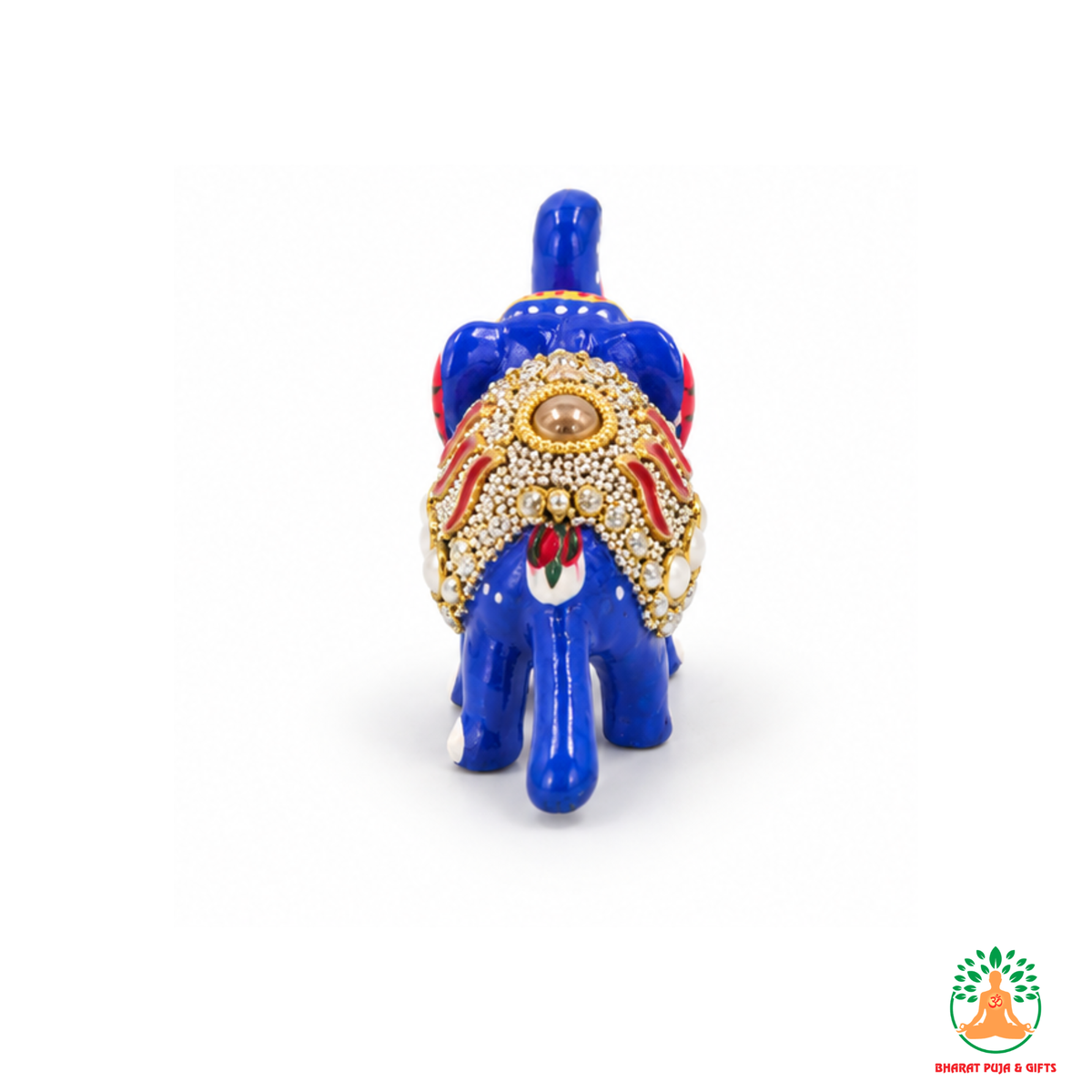 Decorative Small Beadwork Elephant Statue | Handcrafted Menakari Elephant Showpiece for Home Décor, Tabletop Display, Office & Gift