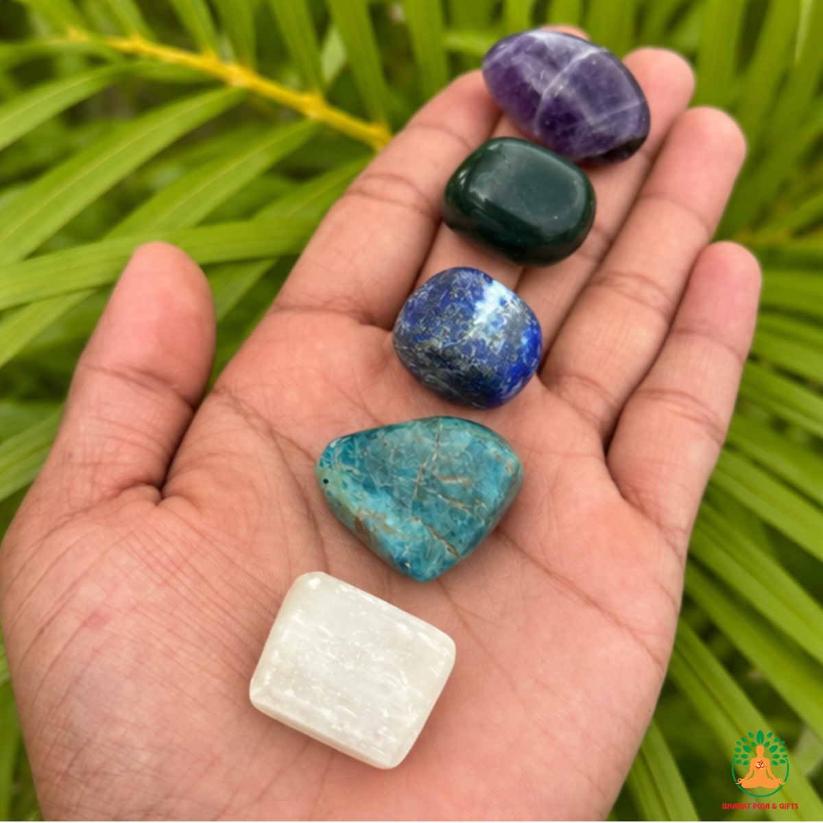 Stress Relief Tumble Stone Set – 5 Polished Gemstones for Calmness, Relaxation, Emotional Balance & Meditation