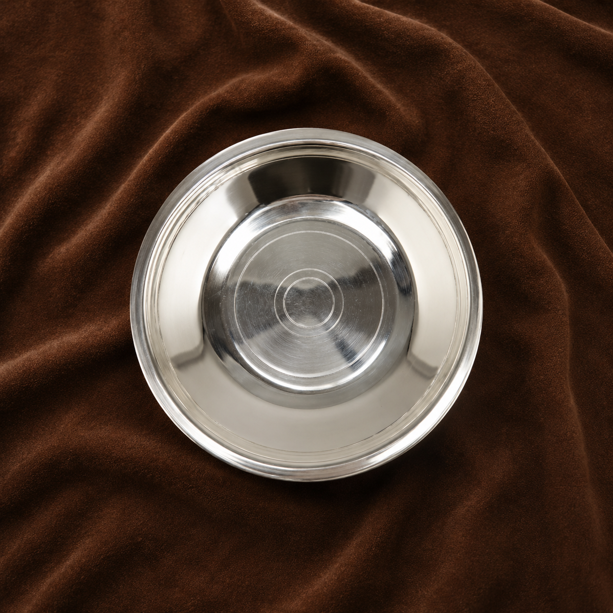 Silver Small Plain Puja Plate | Silver Offering Plate for Puja & Prasad