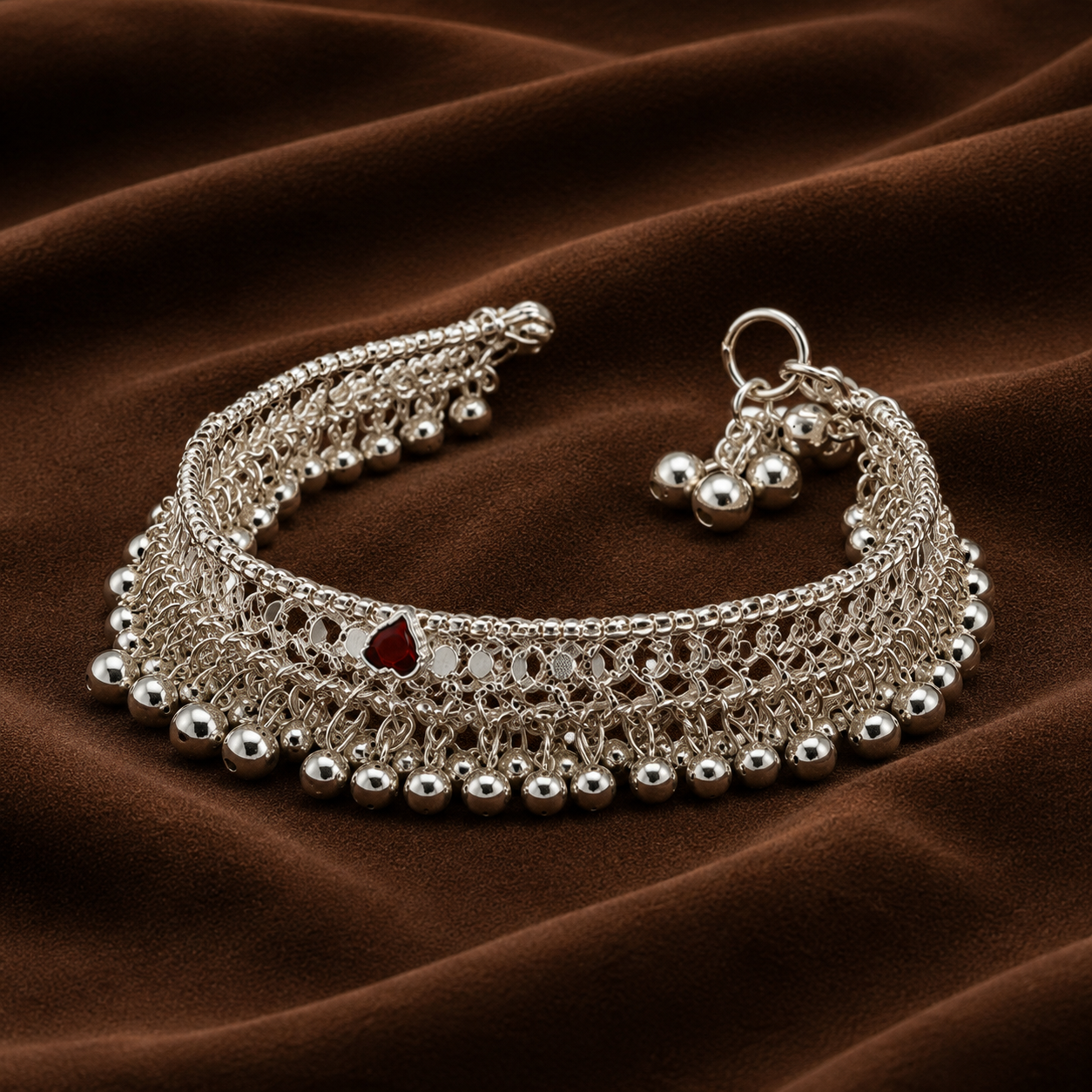 Pure Silver Baby Anklets (Pair) | Traditional Baby Ghungroo Payal