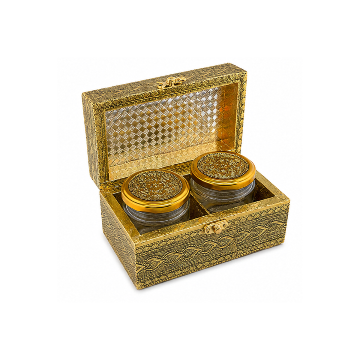 Royal Antique Gold 2-Jar Dry Fruit Gift Box