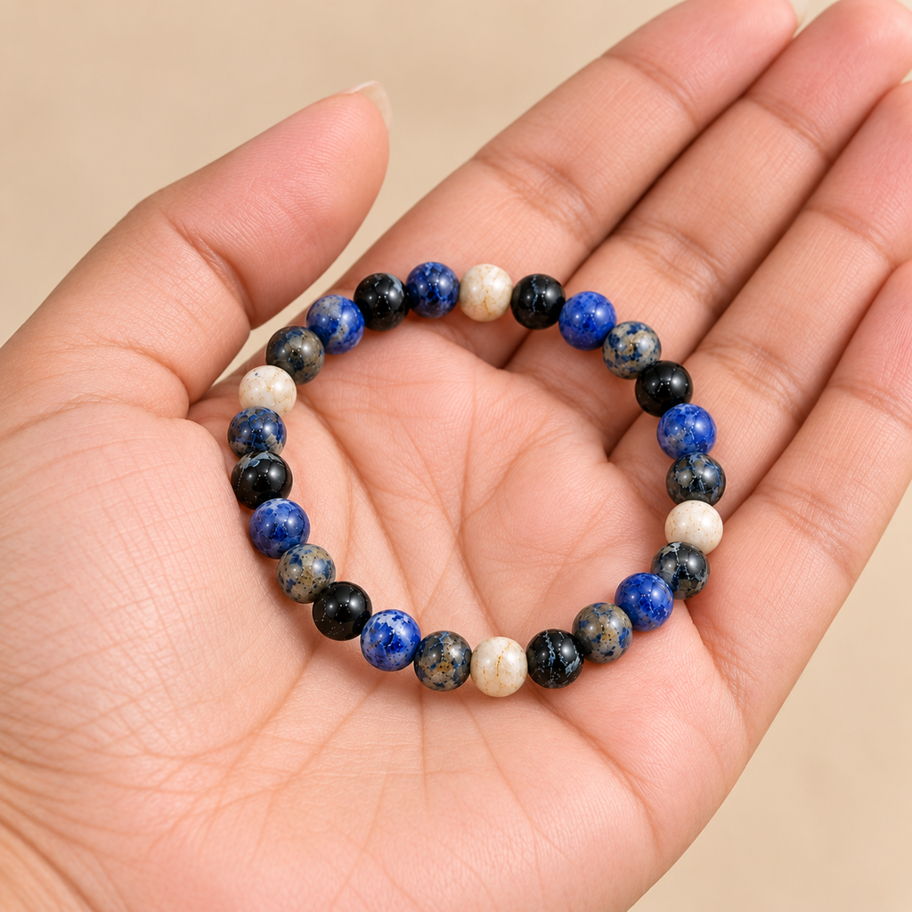 Natural Sodalite Crystal Bracelet | Crystal Jewelry | Meditation Yoga Bracelet | Crystal Gift for Men & Women