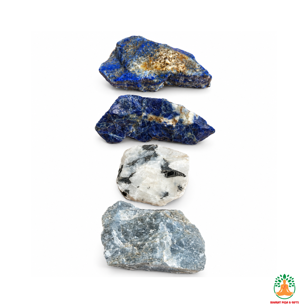 Intuition Wisdom Raw Stone Set | Lapis Lazuli Sodalite Labradorite Rainbow Moonstone Natural Crystal Set | Meditation Stones | Spiritual GIft