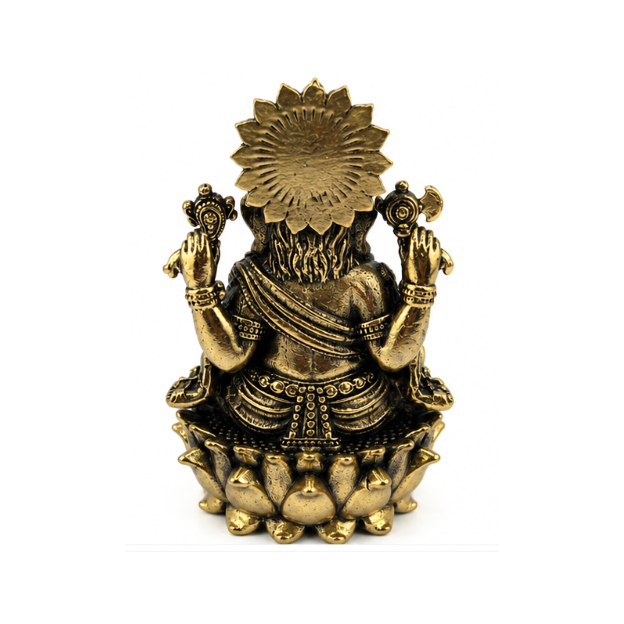 Panchadhatu Ganesha Idol with Mushak Sitting on Kamal | Panchalogam Ganesha Statue | Panchalogam Ganapati with Mouse Murti
