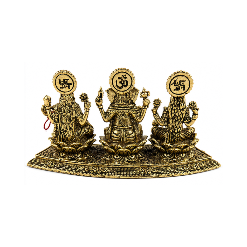 Panchadhatu Lakshmi Ganesha Saraswati Idol | Panchaloha Laxmi Ganesha Saraswati Murti | Panchalogam Lakshmi Ganesha Saraswati Statue