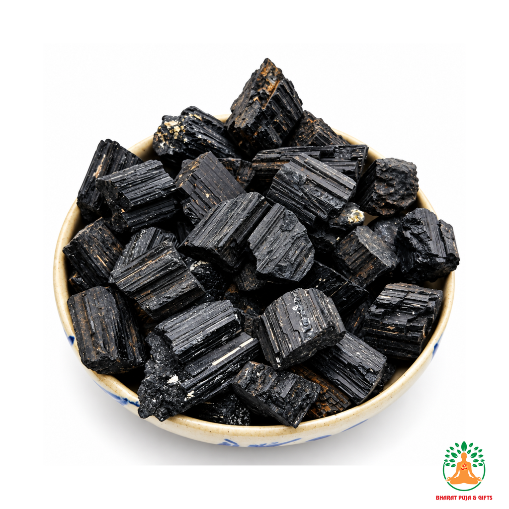 Black Tourmaline Raw Crystals – Natural Rough Unpolished Black Tourmaline Stones | Black Manifestation Healing and Meditation Crystals