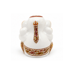 White & Gold Hand-Painted Ganesha Idol | Small Ganesha Murti for Car Dashboard | Ganesha Statue