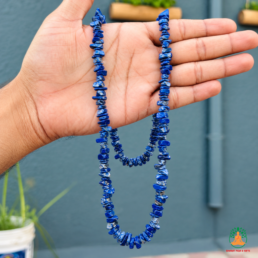 Lapis Lazuli Chips Crystal Necklace | Lapis Lazuli Beaded Necklace | Gemstone Necklace