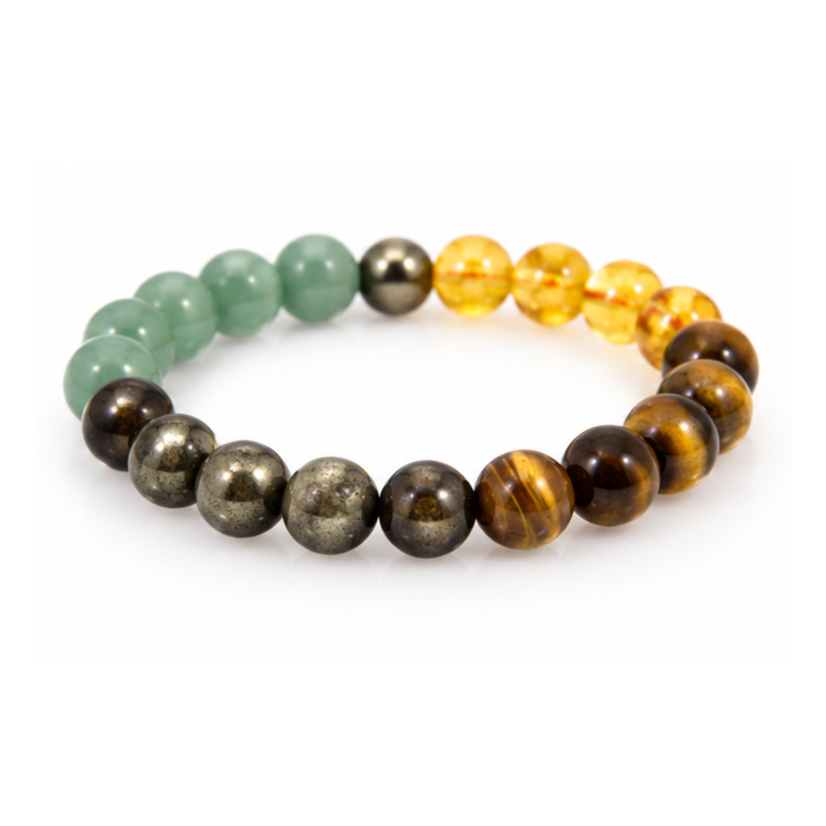 Money Magnet Bracelet | Green Aventurine Citrine Pyrite Tiger Eye Bracelet | Prosperity & Abundance Jewelry | Crystal Bracelet | Spiritual Gift