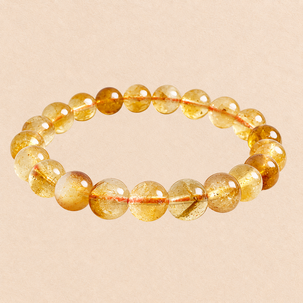 Natural Citrine Bracelet | Golden Yellow Crystal Gemstone Bracelet | Abundance & Prosperity Jewelry | Positive Energy Bracelet | Gift for Men & Women