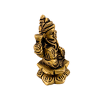 Brass Goddess Lakshmi Idol | Seated Lakshmi Murti | Brass Laxmi Statue