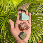 Prosperity Abundance Raw Stone Set | Tiger Eye Green Aventurine Carnelian Pyrite Natural Crystal Set | Meditation Stones | Spiritual Gift